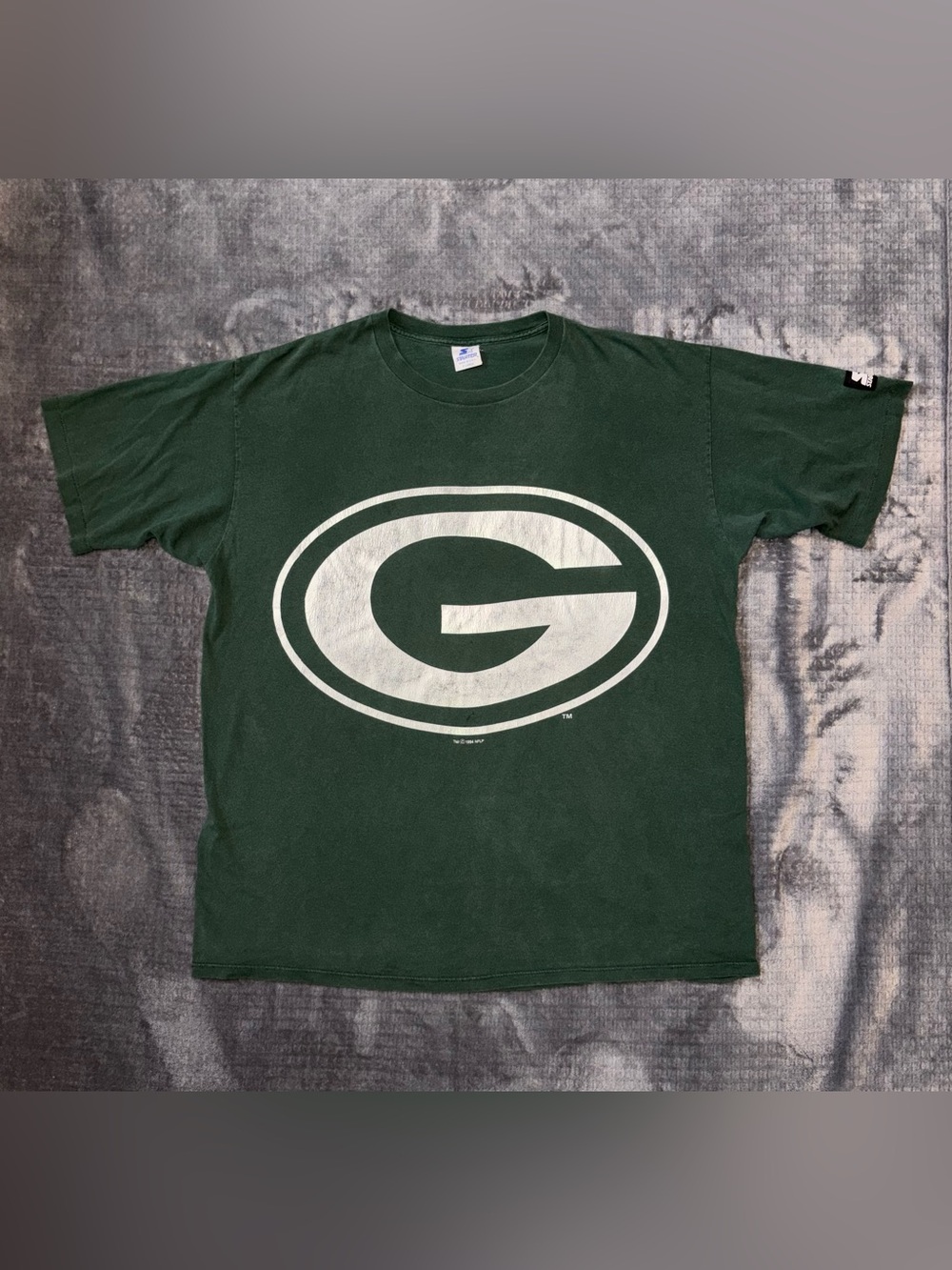 VTG 90s Starter Green Bay Packers NFL Graphic All Over Print T-Shirt Mens XL USA